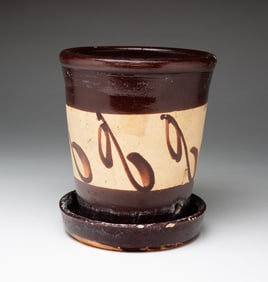 BUFF CLAY FLOWER POT.