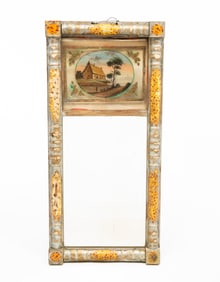 REVERSE PAINTED GLASS MIRROR.