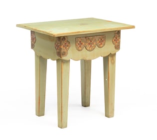 FOLKSY PAINTED PINE TABLE.