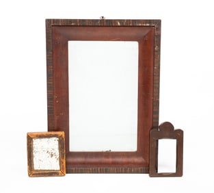 THREE FOLKSY MIRRORS.