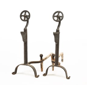 PAIR OF ANDIRONS.