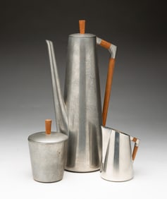ROYAL HOLLAND THREE-PIECE COFFEE SET.