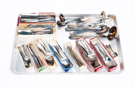 SET OF W.M.F. 800 SILVER FLATWARE.