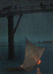 "FISHNET AND TORCHLIGHT" ARAI YOSHIMUNE (JAPAN, 1873-1945).