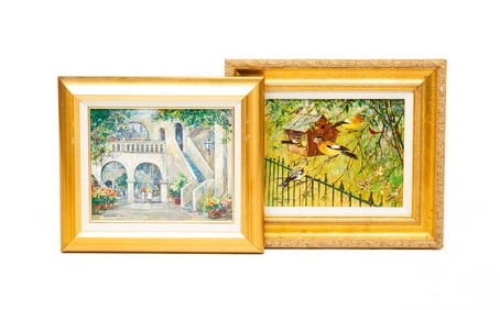 TWO PAINTINGS BY LESLIE COPE (1913-2002).