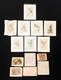 GROUP OF PRINTS, MAPS AND SAMPLERS.