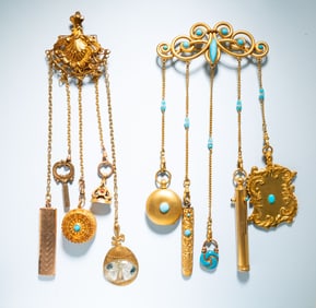 TWO VICTORIAN CHATELAINES.