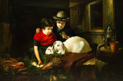 BARN INTERIOR SCENE PAINTING.