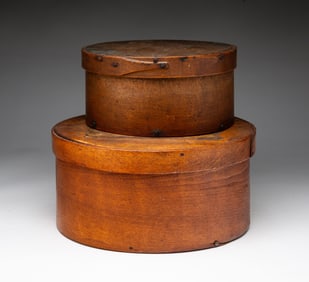TWO BENTWOOD PANTRY BOXES.