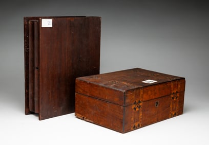 TWO WOODEN BOXES.