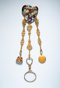 VICTORIAN PINCHBECK CHATELAINE.