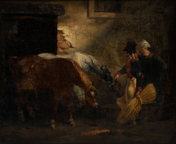 HORSE STABLE SCENE.
