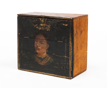 VICTORIAN BOX WITH LADY'S PORTRAIT.