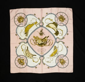 HERMES "SPRINGS" CARRE90 SCARF BY PHILLIPPE LEDOUX.