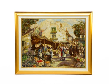 MARKET SCENE BY LESLIE COPE (1913-2002).