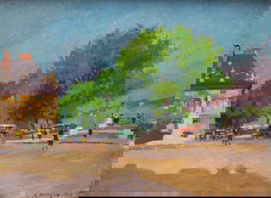 QUAI DE CONTI, PLACE DE L'INSTITUT BY JULES ERNEST RENOUX (FRANCE, 1863-1932).