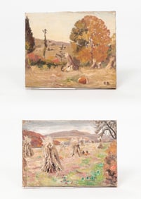 TWO LANDSCAPES BY ROBERT BOLLING BRANDEGEE (1849 - 1922).
