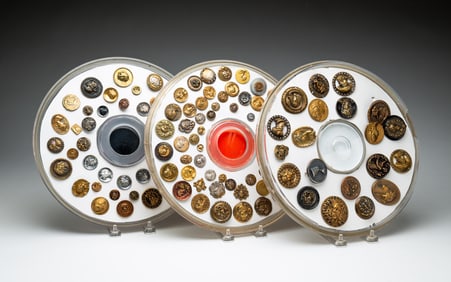 THREE GROUPS OF PORTRAIT BUTTONS.