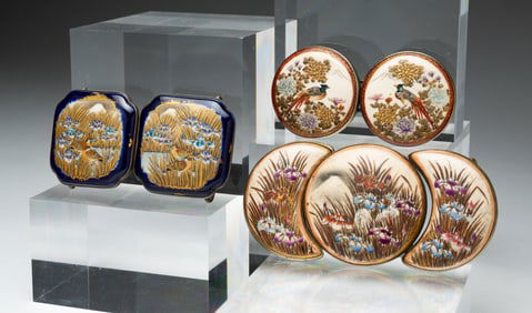 THREE SATSUMA BELT BUCKLES.