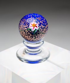 CHARLES KAZIUM JR. MINIATURE PEDESTAL PAPERWEIGHT.