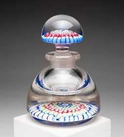 MILLEFIORE PAPERWEIGHT COLOGNE BOTTLE.