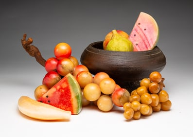 GROUP OF STONE FRUIT & BOWL.