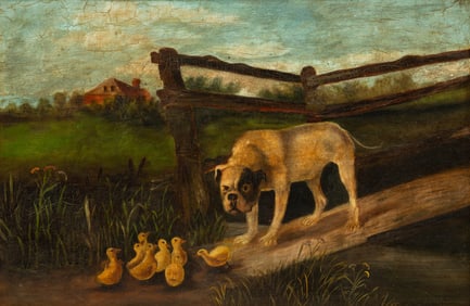 PRIMITIVE FARM SCENE.