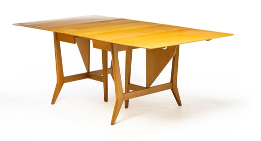 HEYWOOD WAKEFIELD DROP LEAF DINING TABLE.