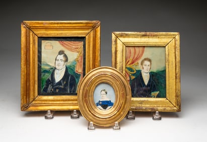 THREE MINIATURE PORTRAITS.