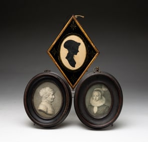 THREE SMALL FRAMED PIECES.