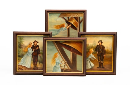 A SERIES OF FOUR PAINTINGS.
