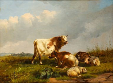 BUCOLIC LANDSCAPE SIGNED EMILY VERGUER (?).