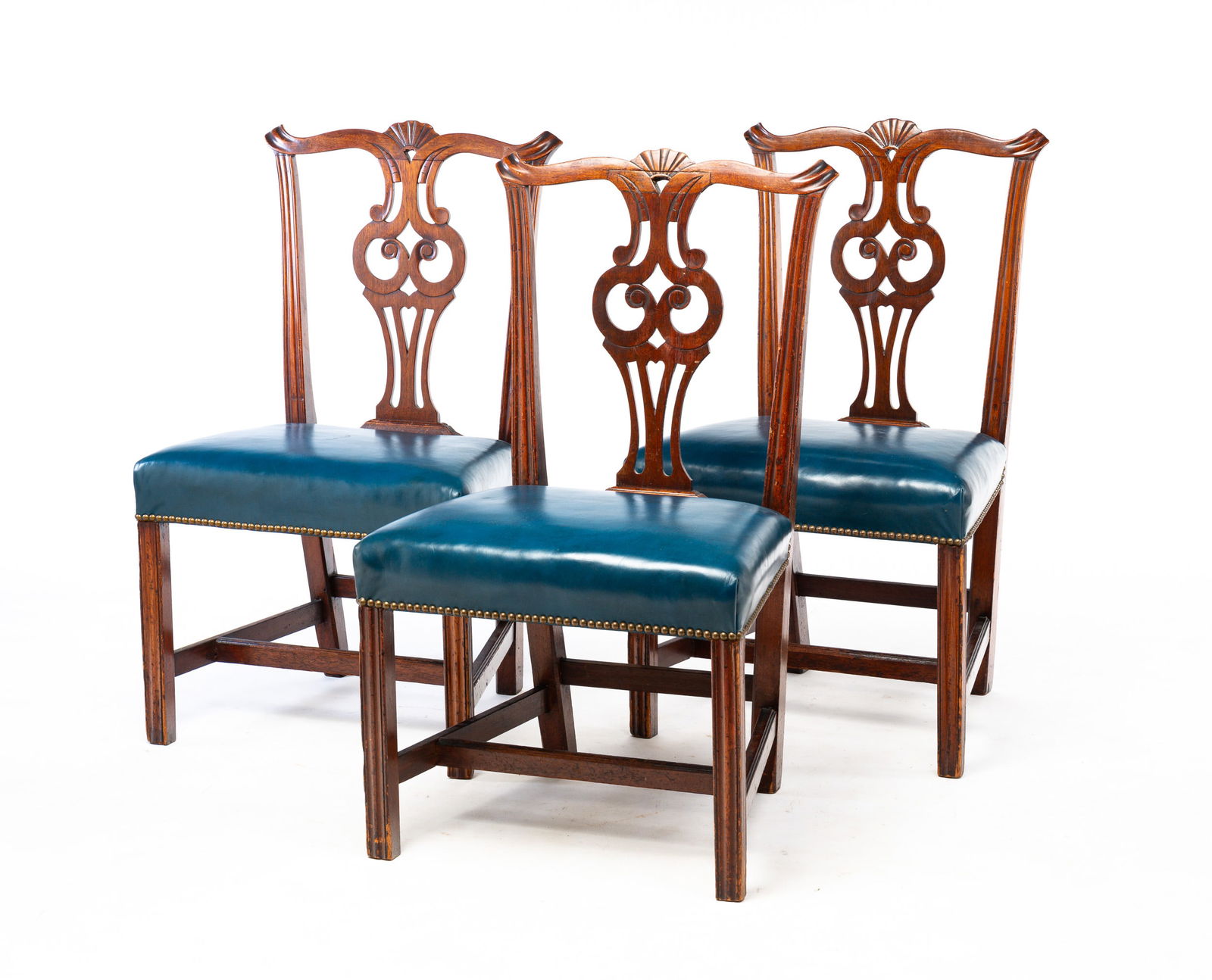 THREE CHIPPENDALE SIDE CHAIRS. (1 of 4)