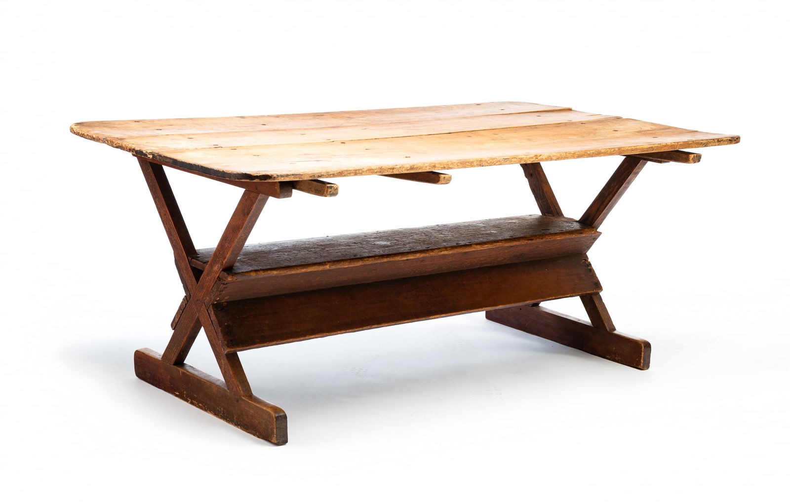 COUNTRY PAINTED SAWBUCK TABLE. (1 of 5)