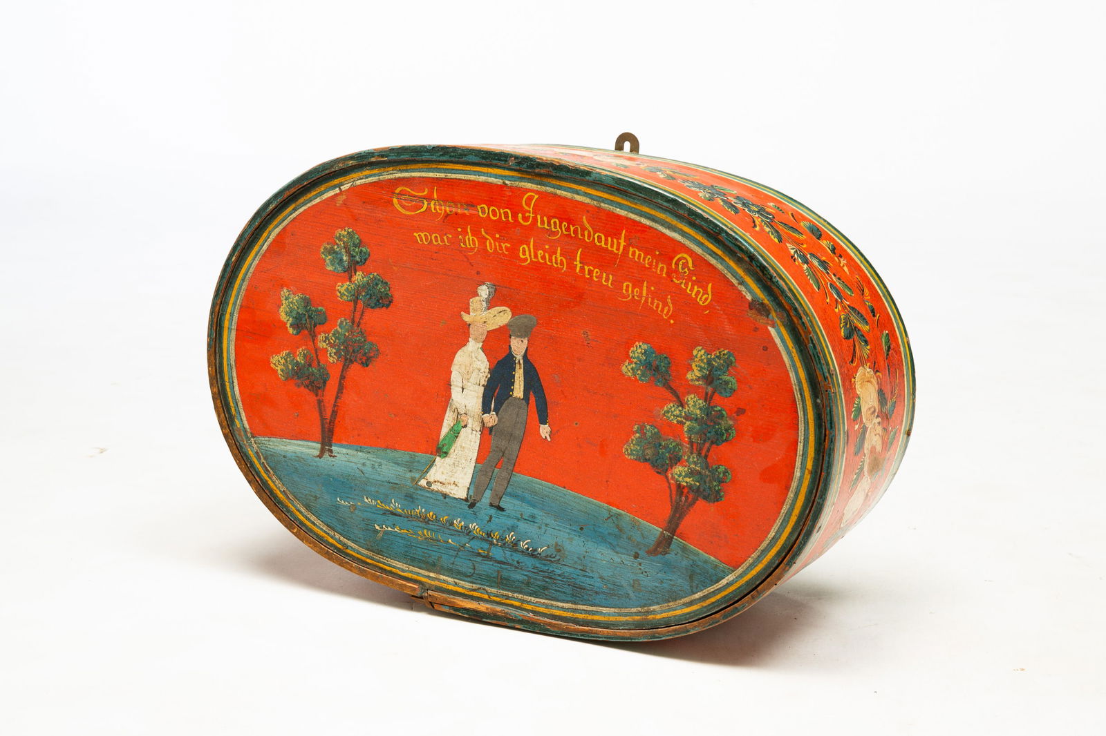 OVAL BENTWOOD BRIDE'S BOX. (1 of 2)