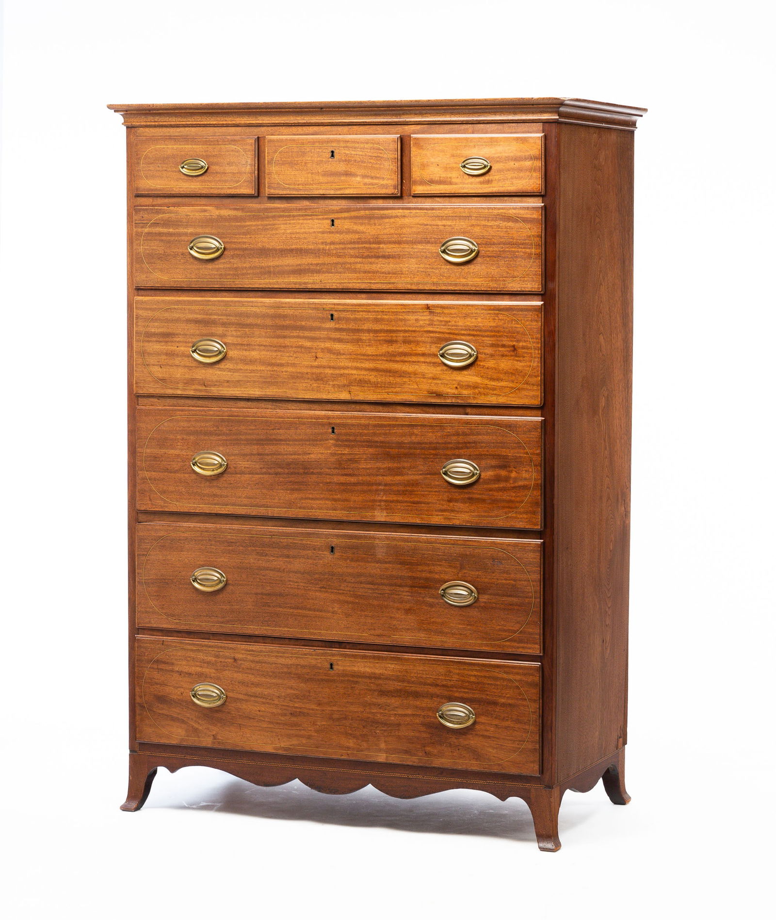 HEPPLEWHITE TALL CHEST. (1 of 7)