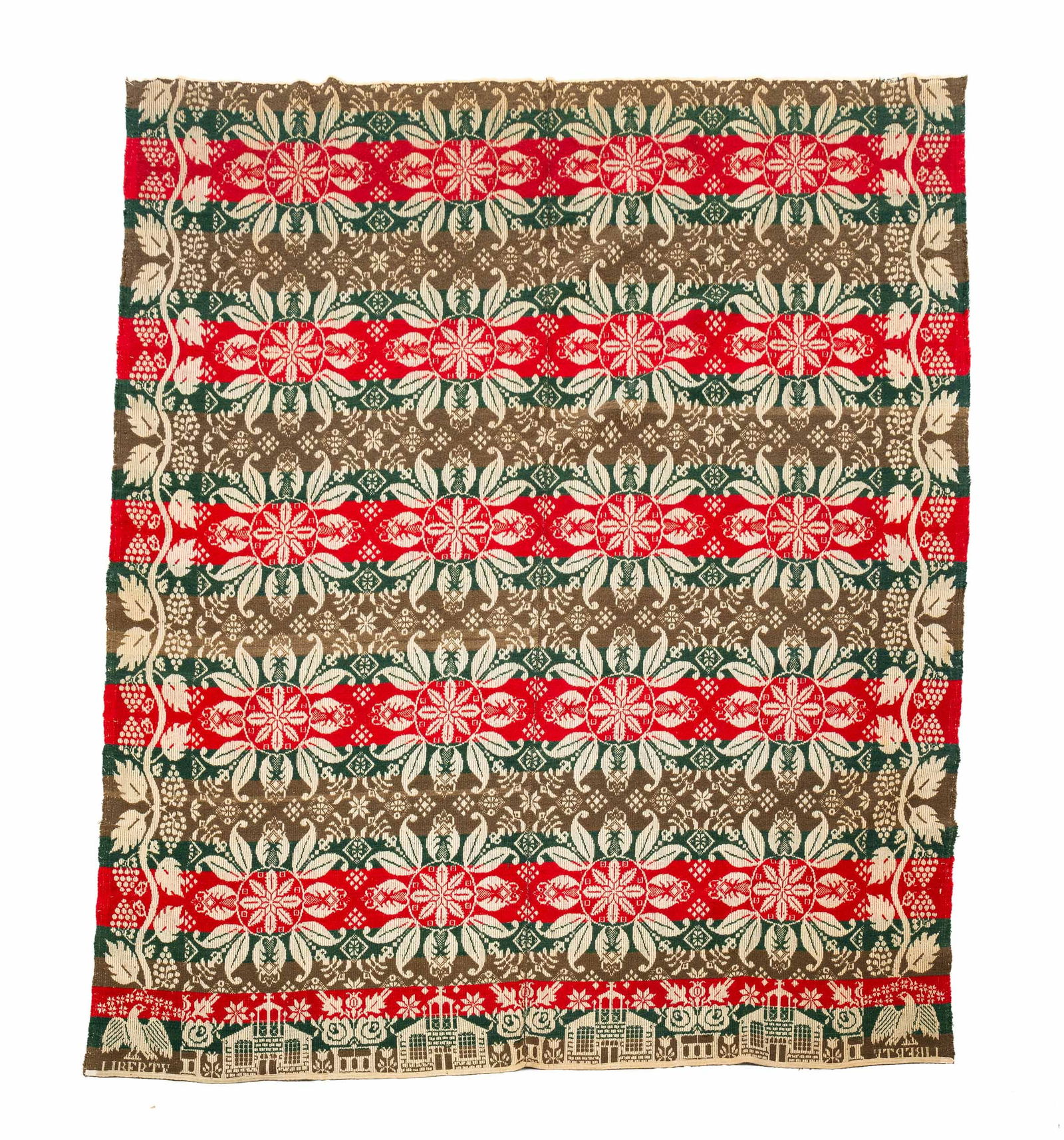 SUMMER WINTER JACQUARD COVERLET. (1 of 3)