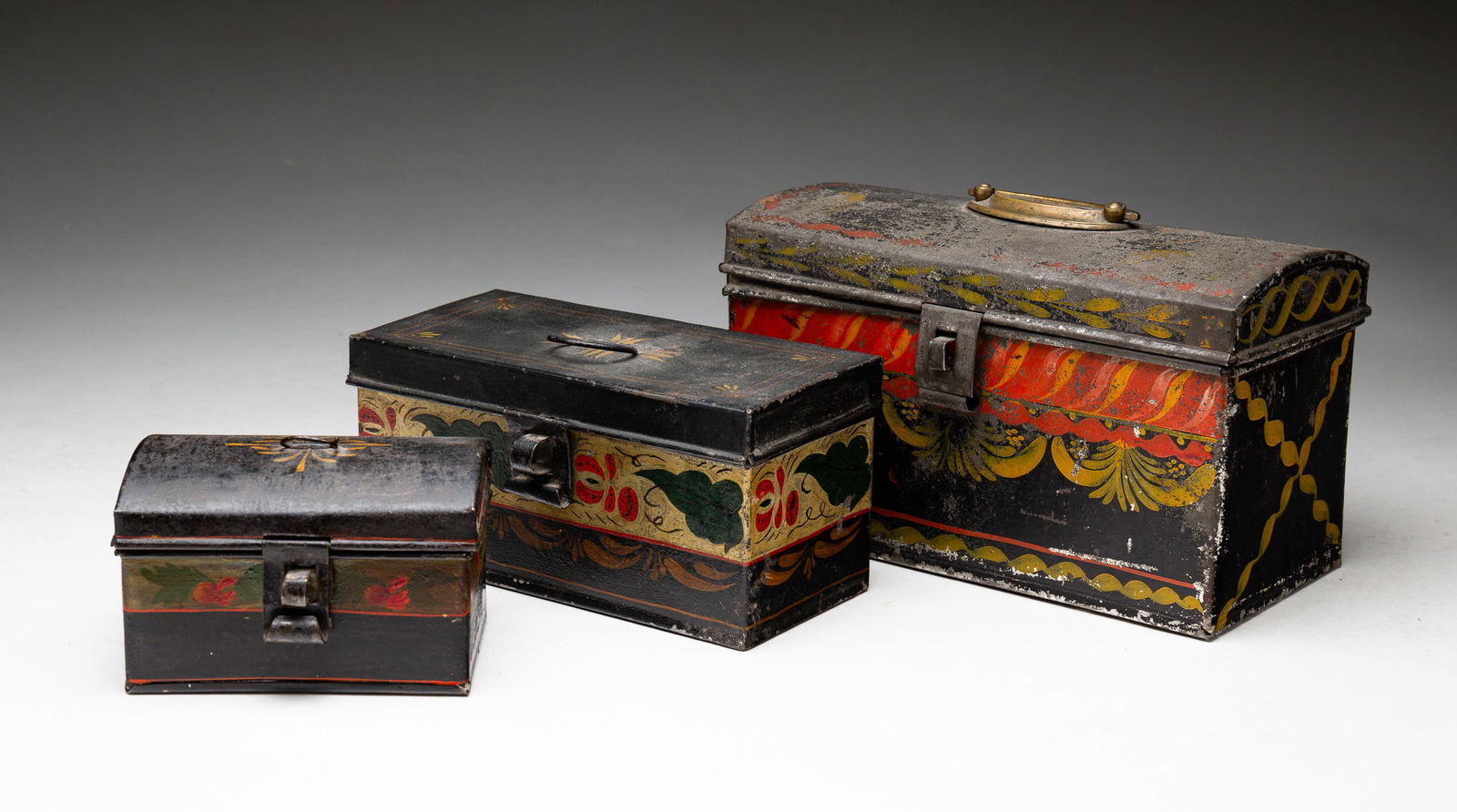 THREE TOLE BOXES. (1 of 5)