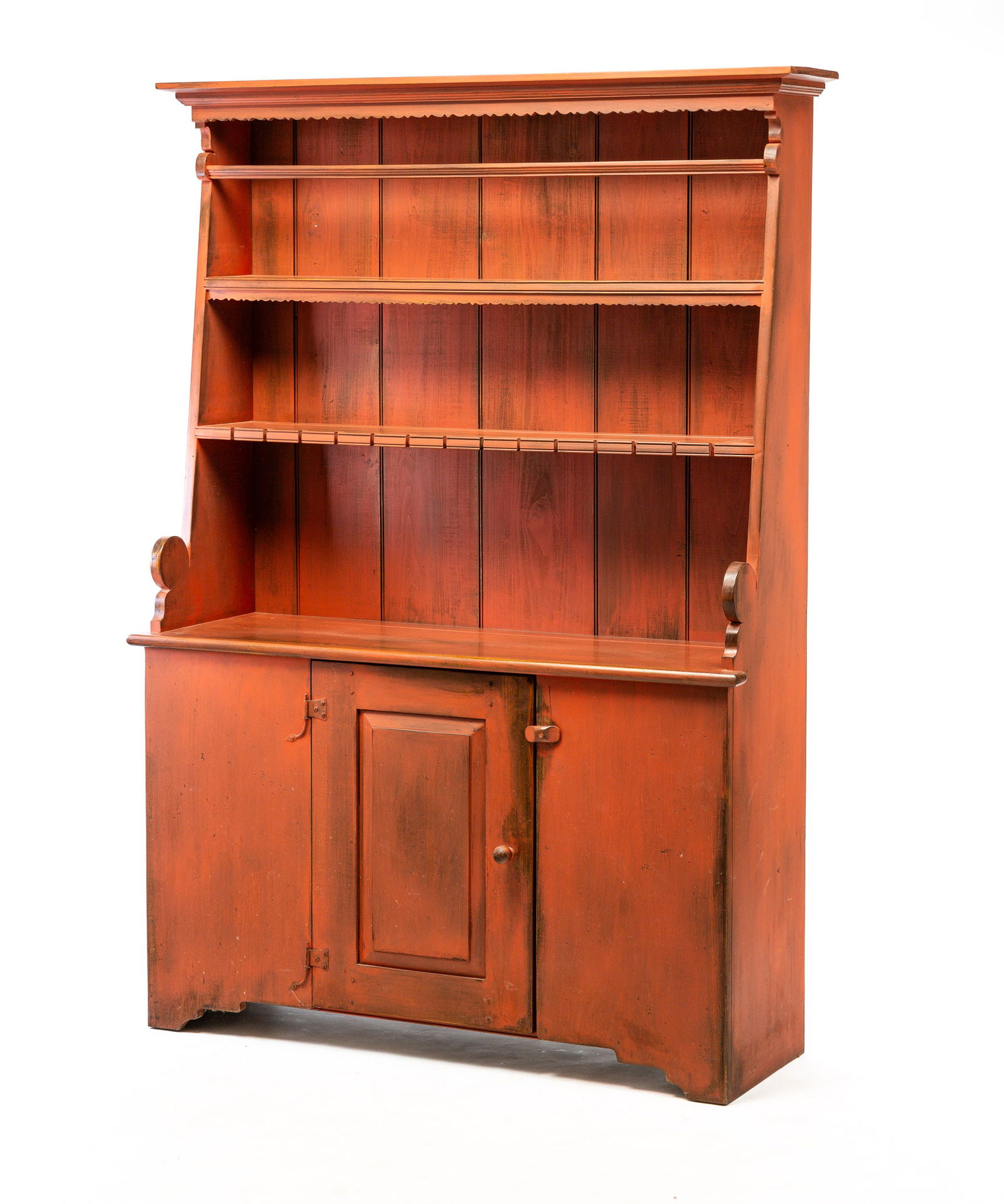 PAINTED OPEN PEWTER CUPBOARD. (1 of 8)