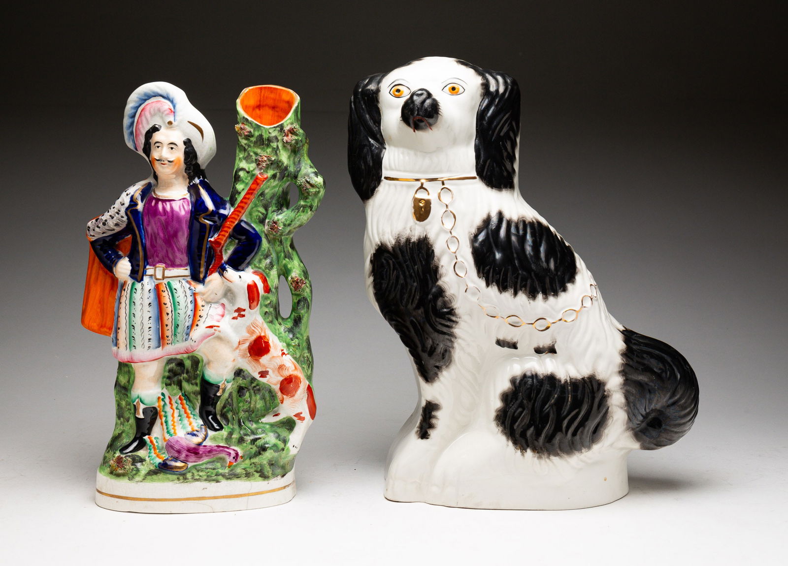 TWO STAFFORDSHIRE FIGURES. (1 of 5)