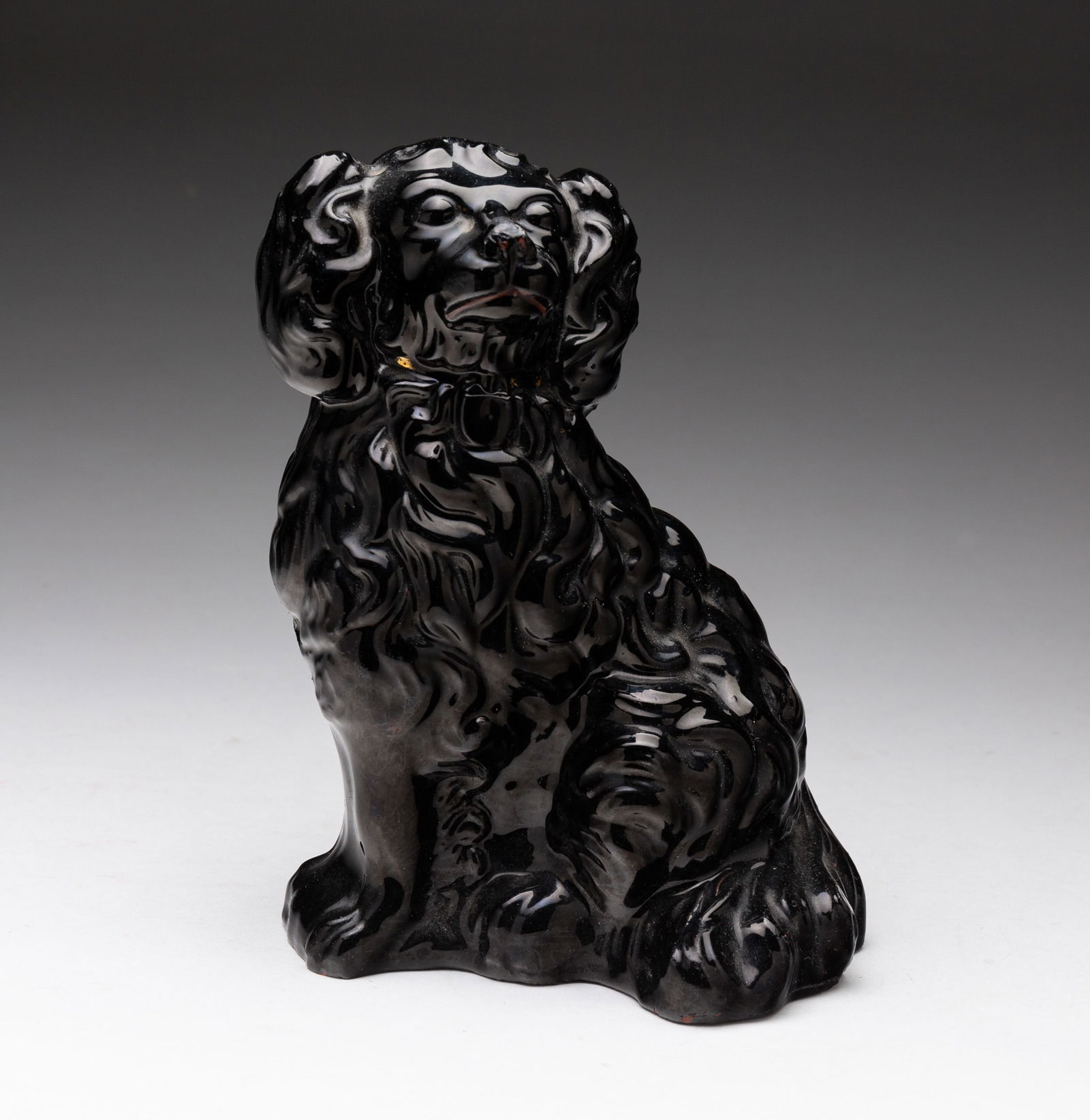 REDWARE SEATED SPANIEL. (1 of 3)