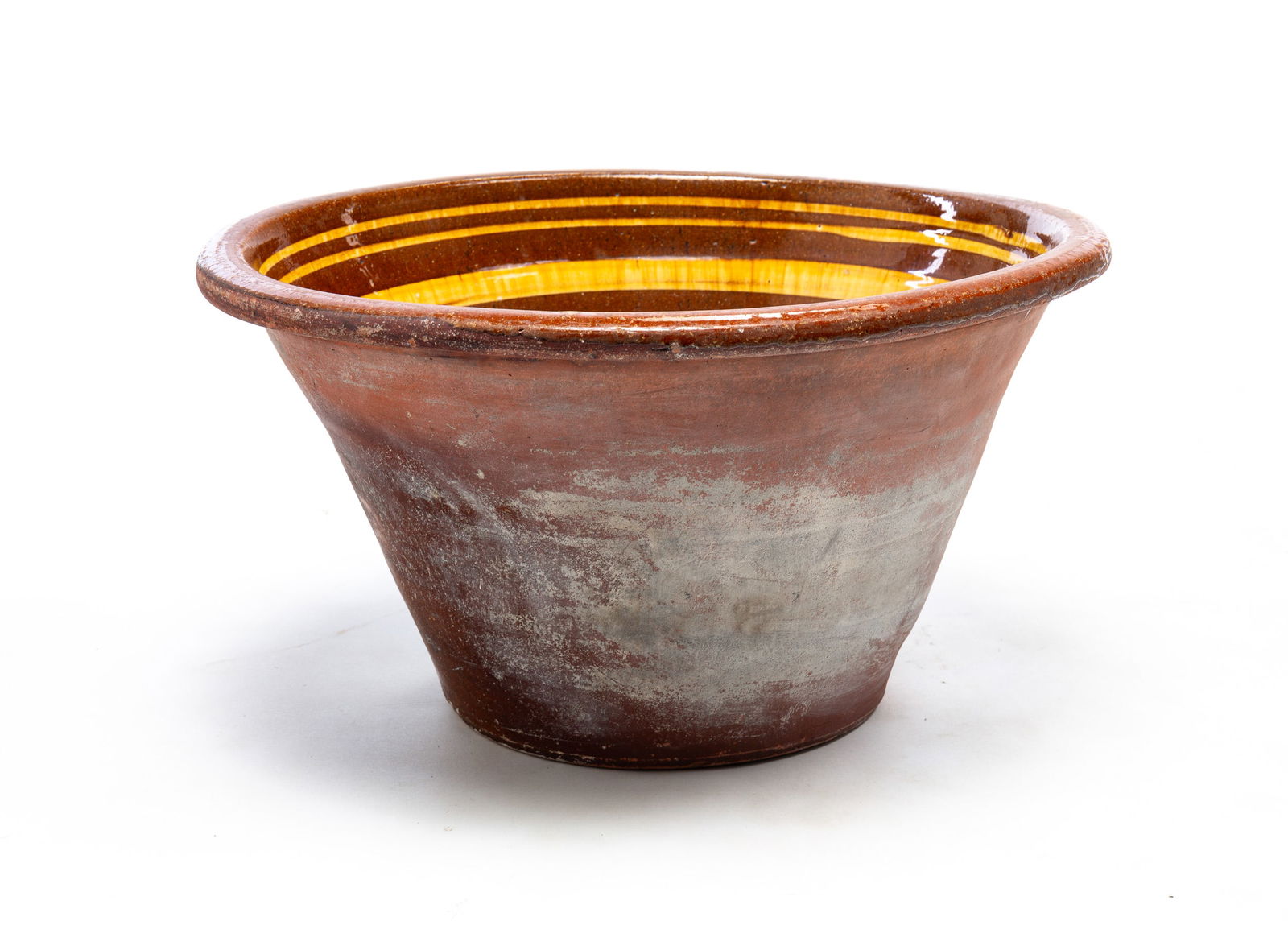 REDWARE SLIP DECORATED BOWL. (1 of 5)