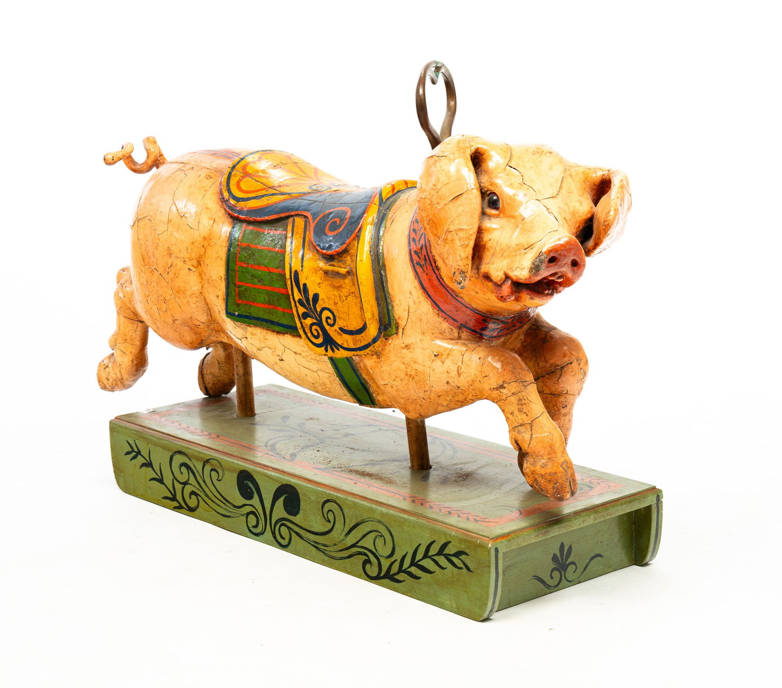 CHILDREN'S CARVED WOOD (JUNIOR) CAROUSEL PIG. (1 of 4)