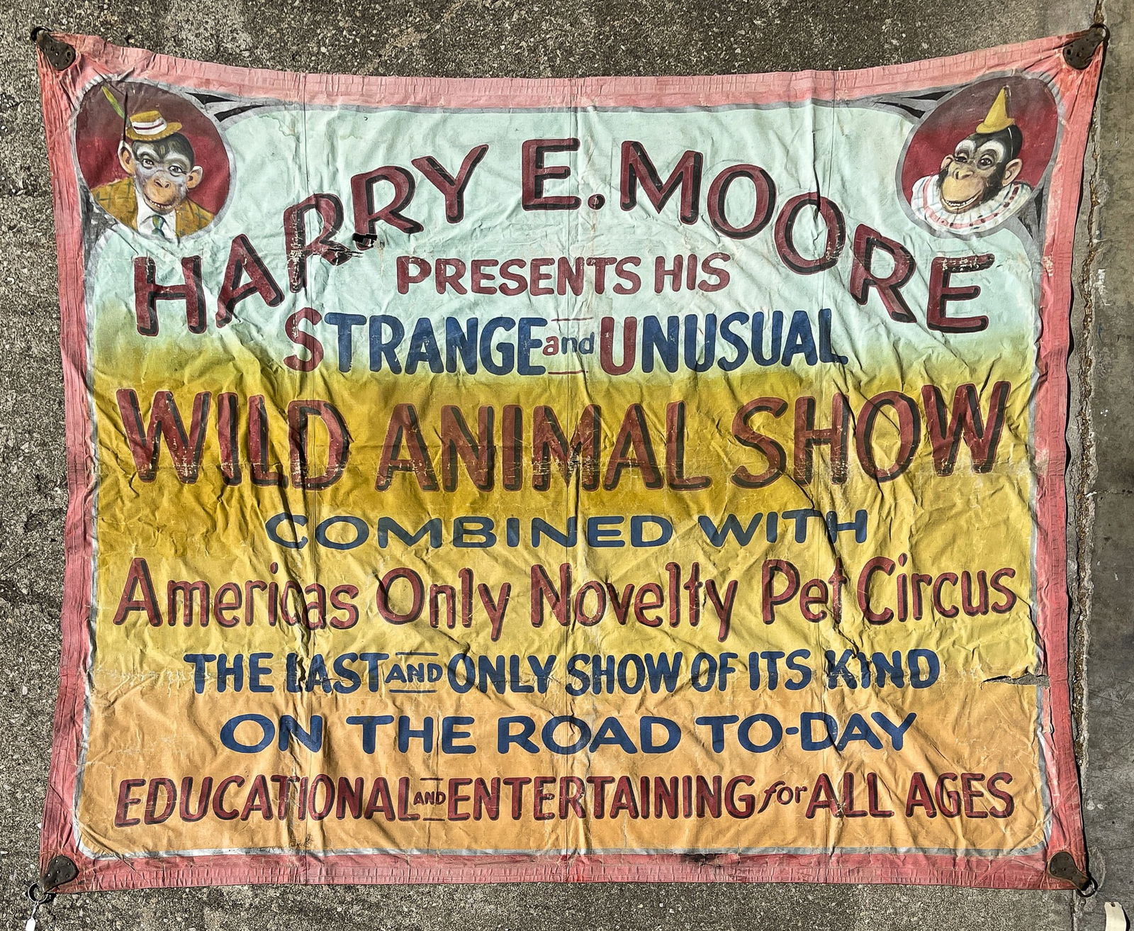CIRCUS BANNER, HARRY MOORE WILD ANIMAL (1 of 1)