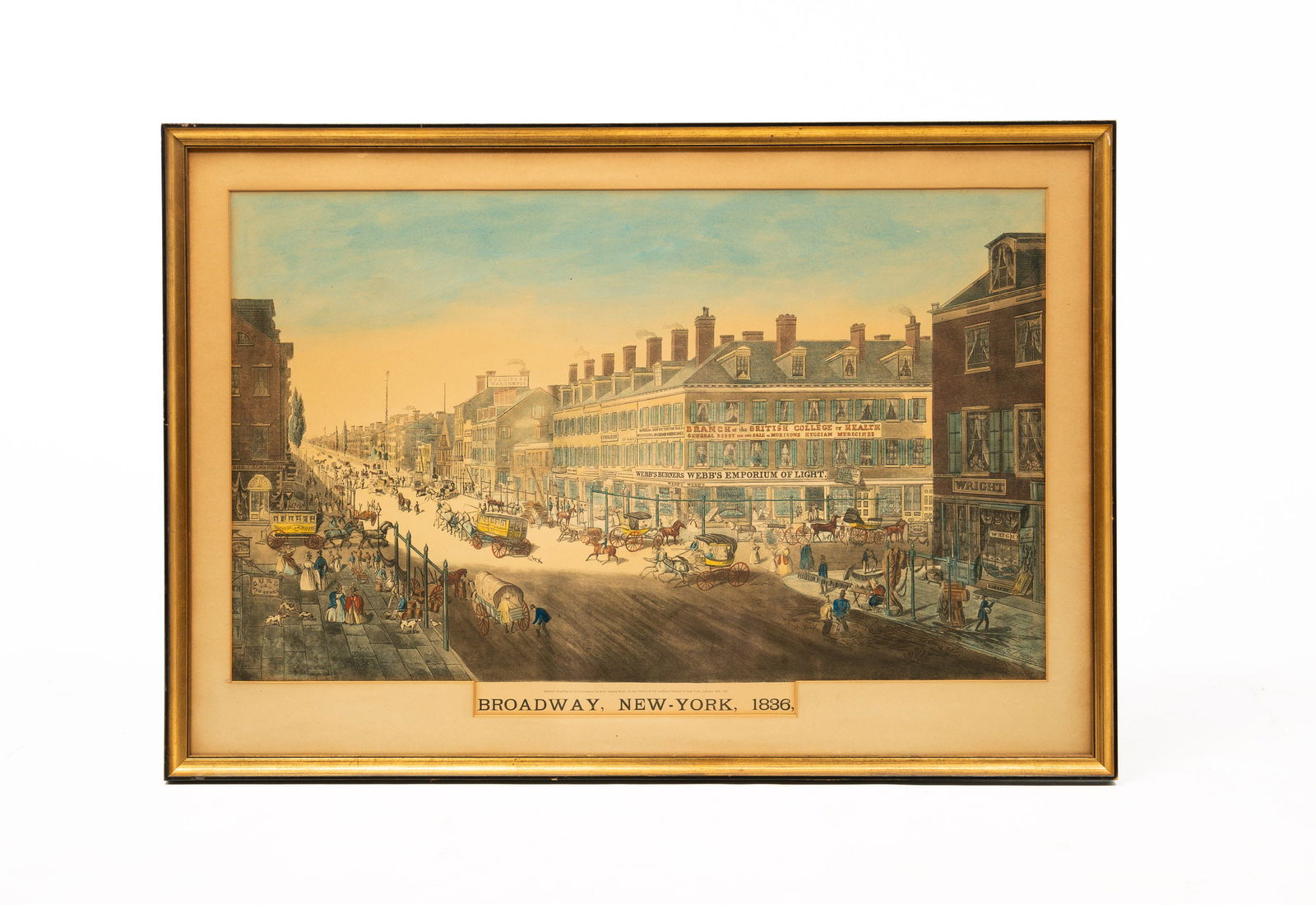 JOSEPH STANLEY "BROADWAY, NEW YORK, 1836". (1 of 4)
