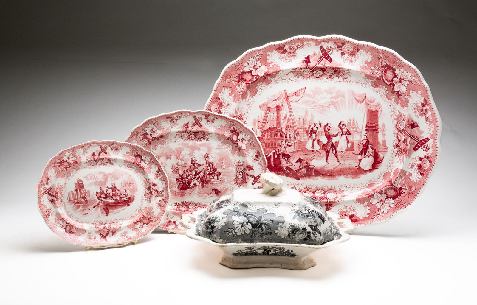 FOUR PIECES OF ADAMS TRANSFERWARE CHINA. (1 of 7)