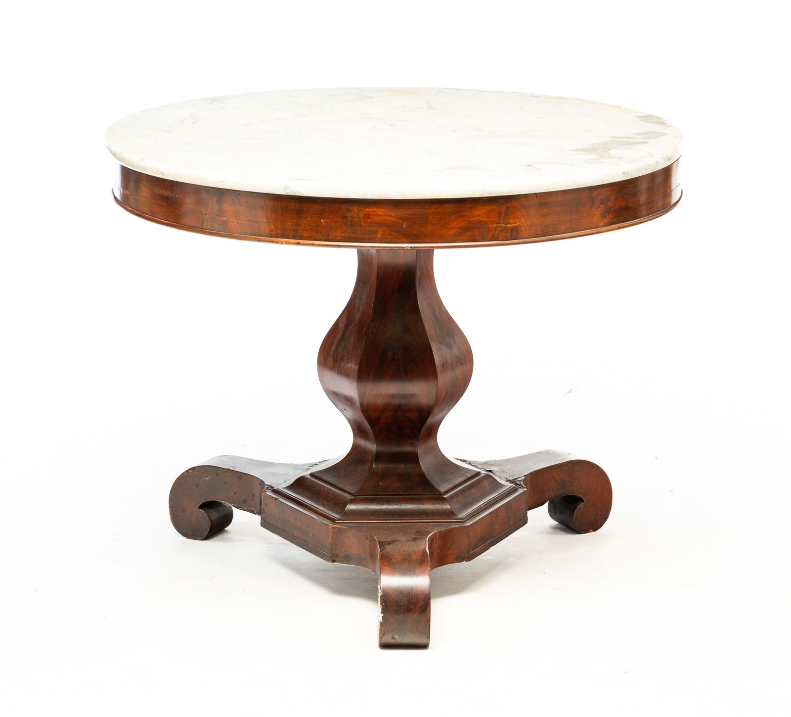 EMPIRE MARBLE TOP CENTER TABLE. (1 of 4)