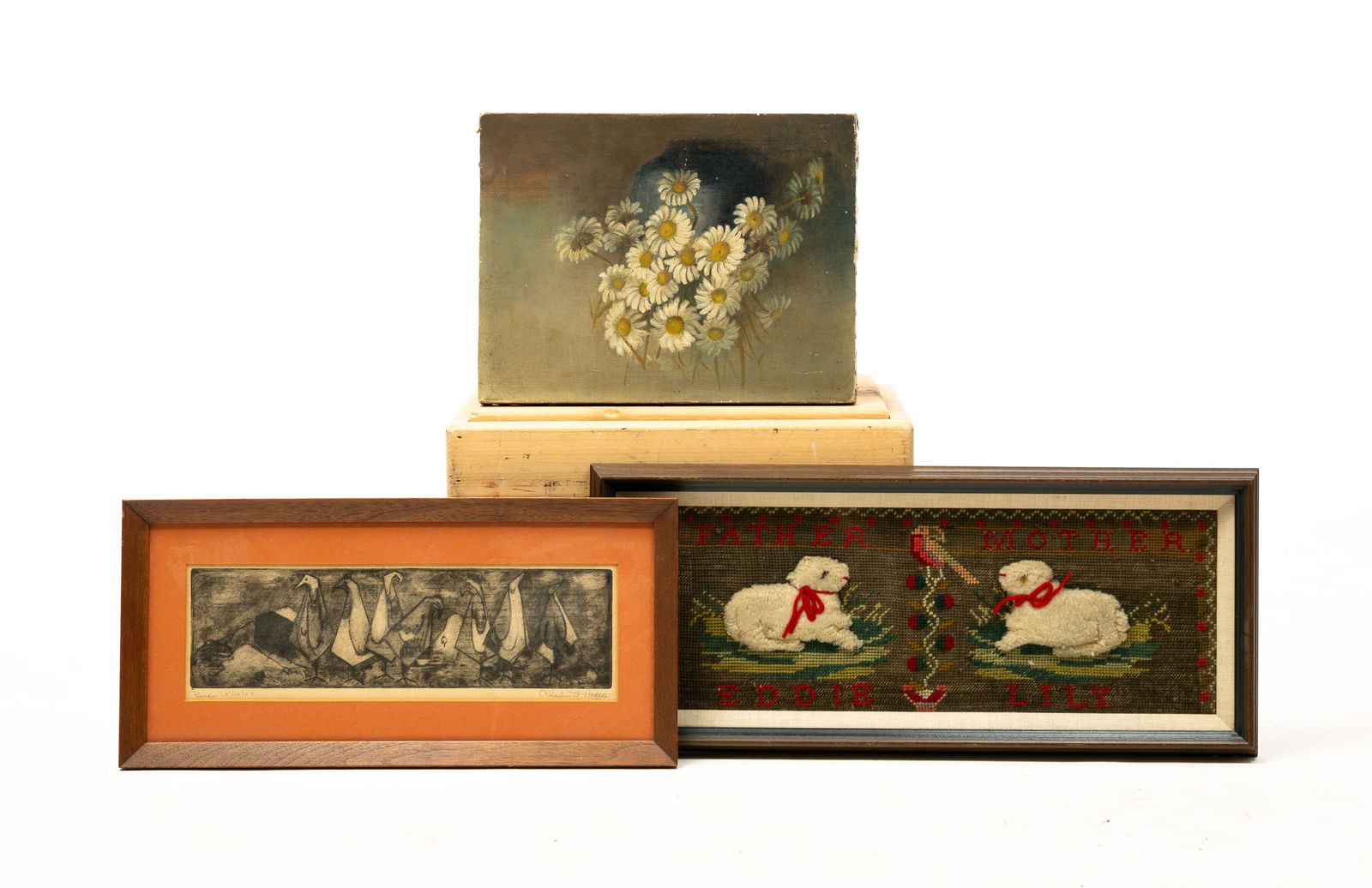 THREE WALL HANGING PIECES. (1 of 7)