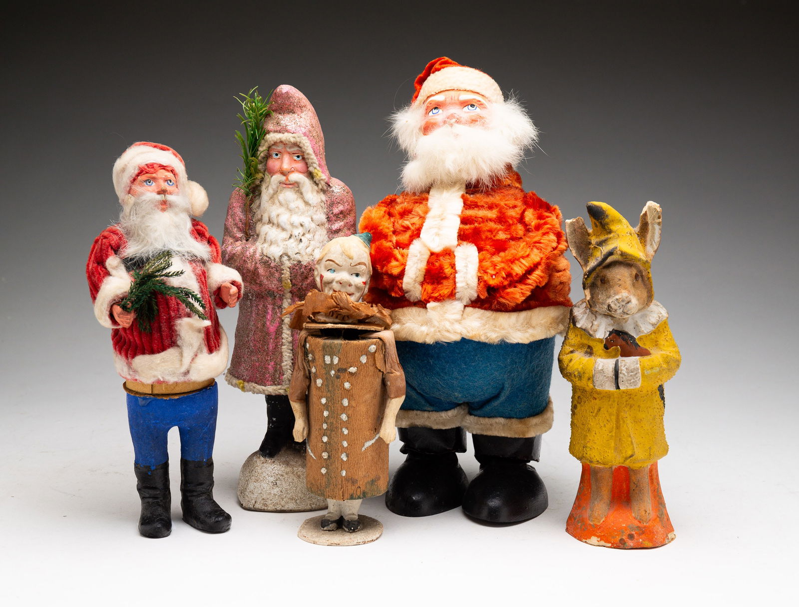 FIVE FIGURAL CANDY CONTAINERS. (1 of 3)