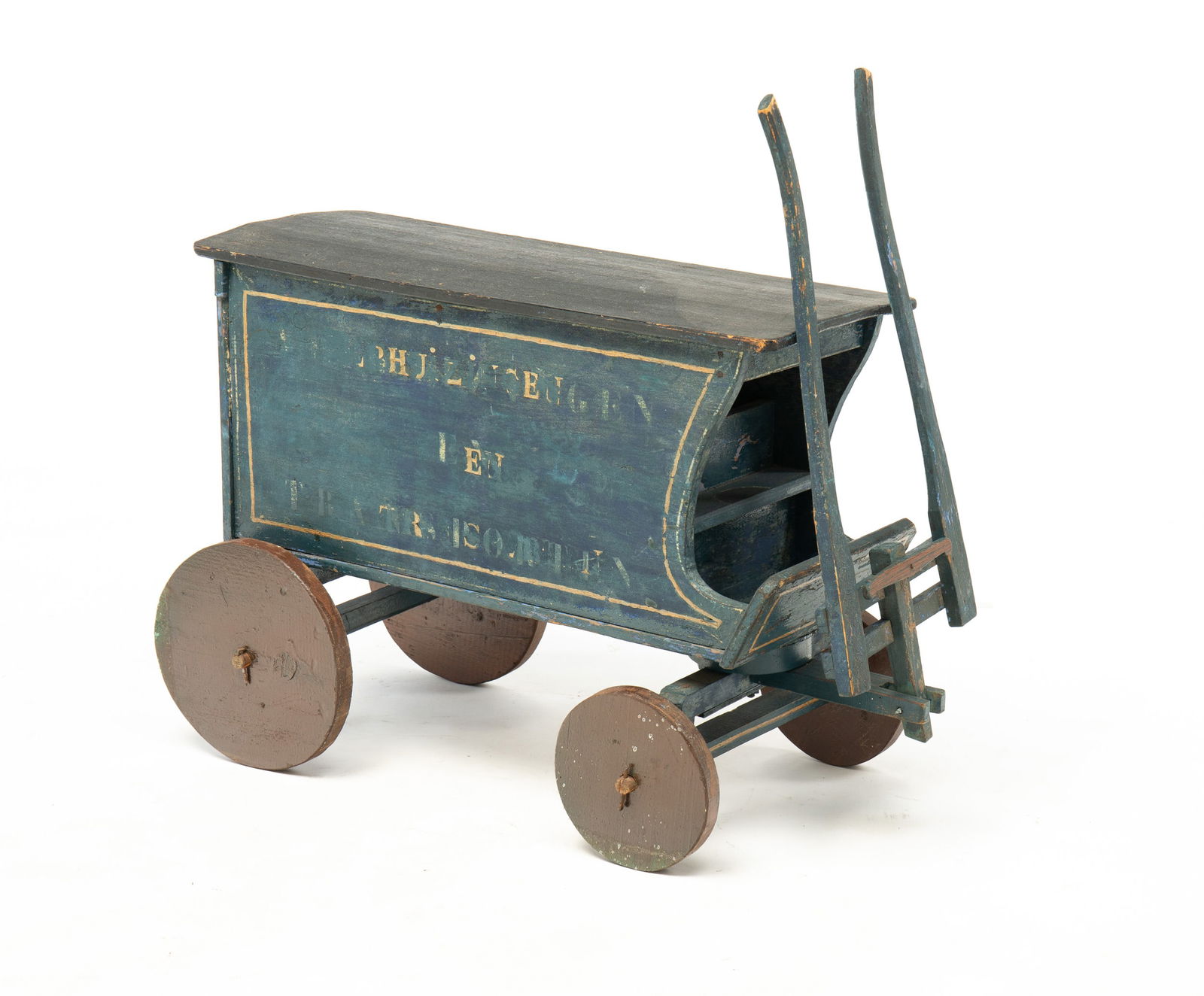 HORSE DRAWN DELIVERY WAGON TOY AND TWO SANTAS. (1 of 6)